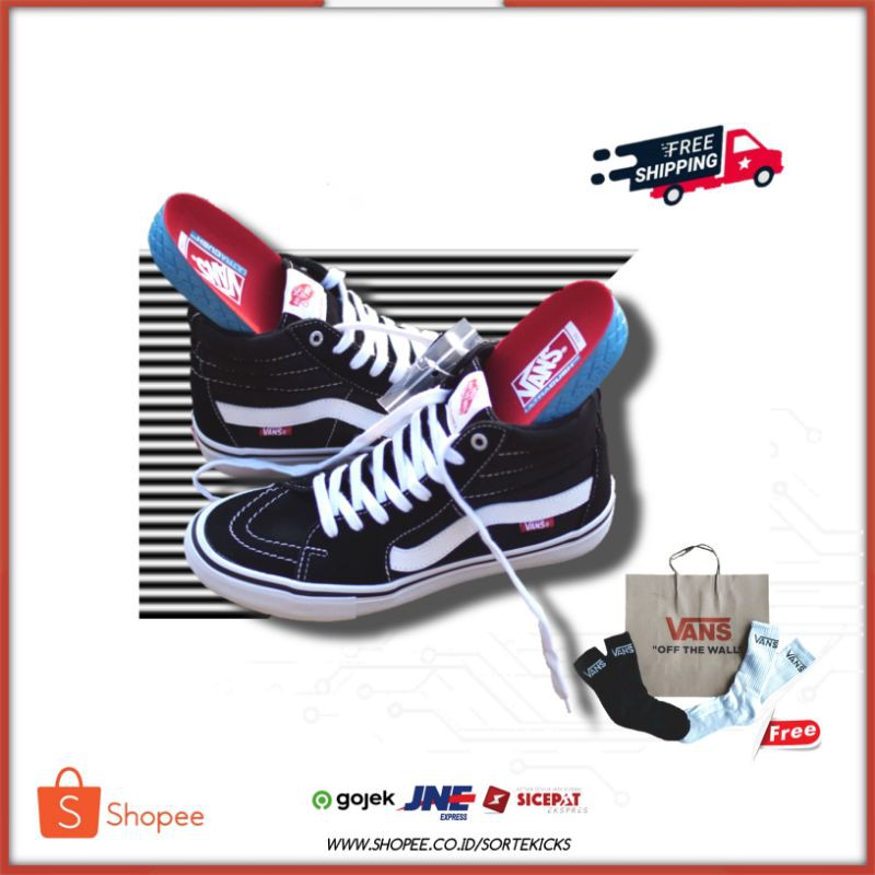 VANS SK8 HI PRO BLACK WHITE ORIGINAL BNIB