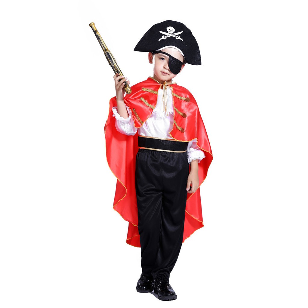 KOSTUM HALLOWEEN anak bajak laut pirate size L jubah meRAH