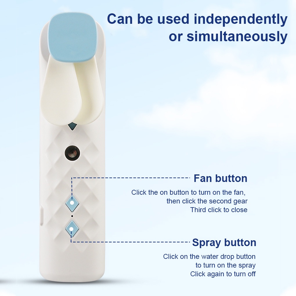 Goojodoq Kipas Angin 2 in 1mini Humidifier Fan USB Rechargeable