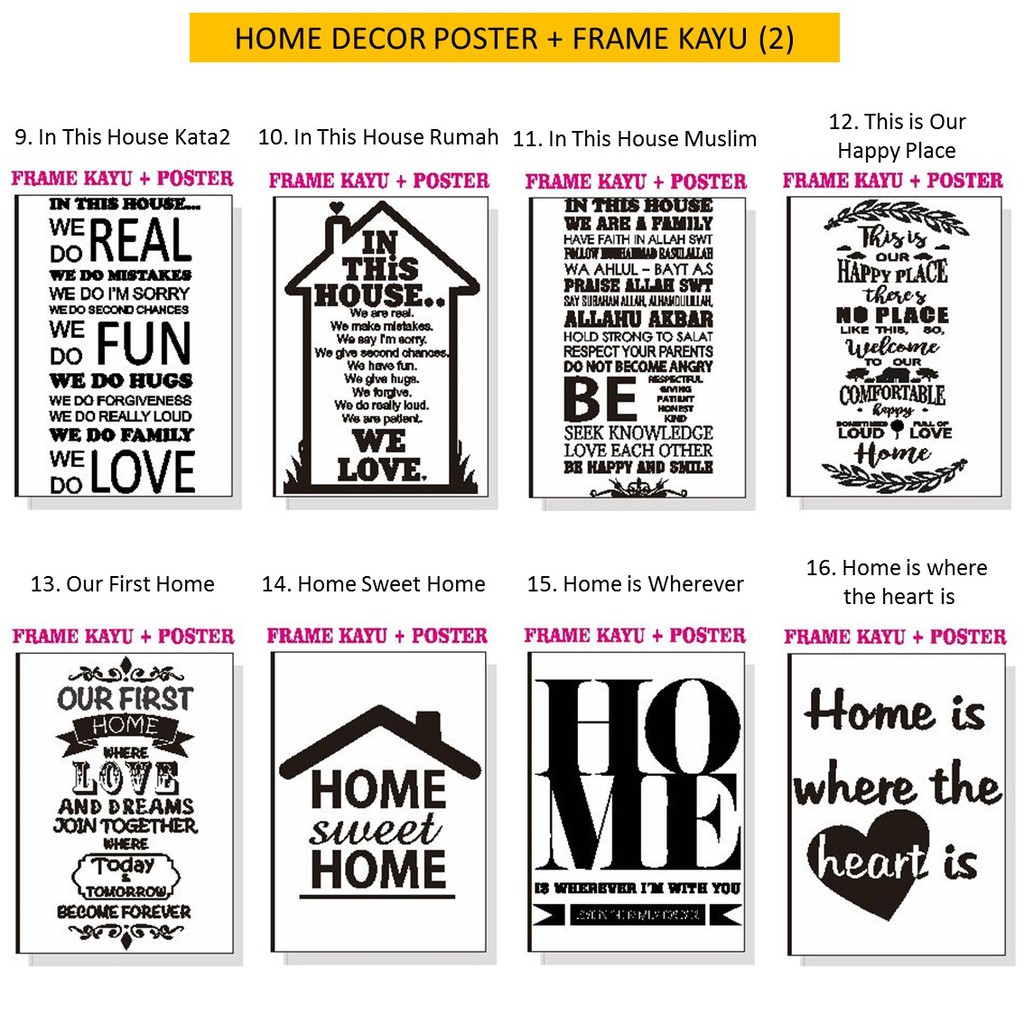 Home Decor Frame Kayu Poster Spanram Motivasi Kata Quotes Hiasan