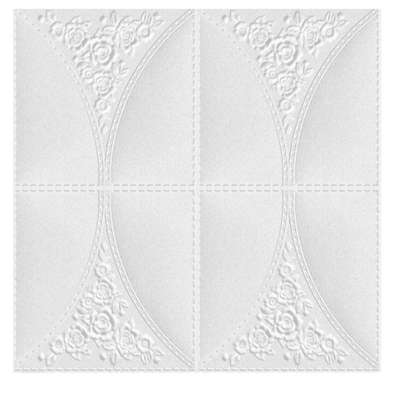 WALLPAPER 3D 70x70cm Motif Square Bali-SQUARE PUTIH