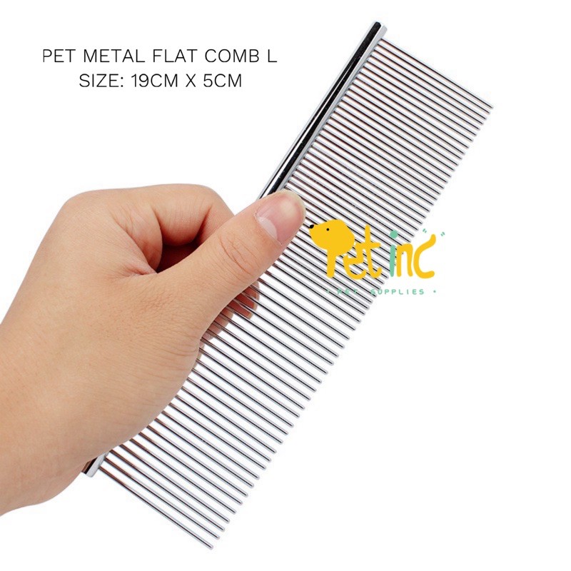 Pet flat metal comb L