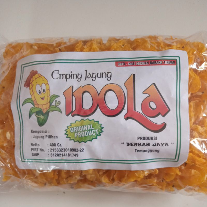 

emping jagung mentah idola