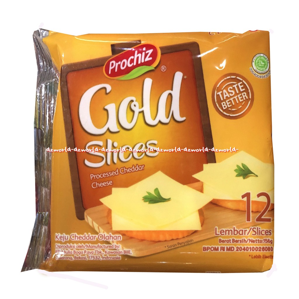 Prochiz Gold Slice Processed Cheddar Cheese 12lembar Keju Lembaran Pro Chiz Pro Cheese Slize