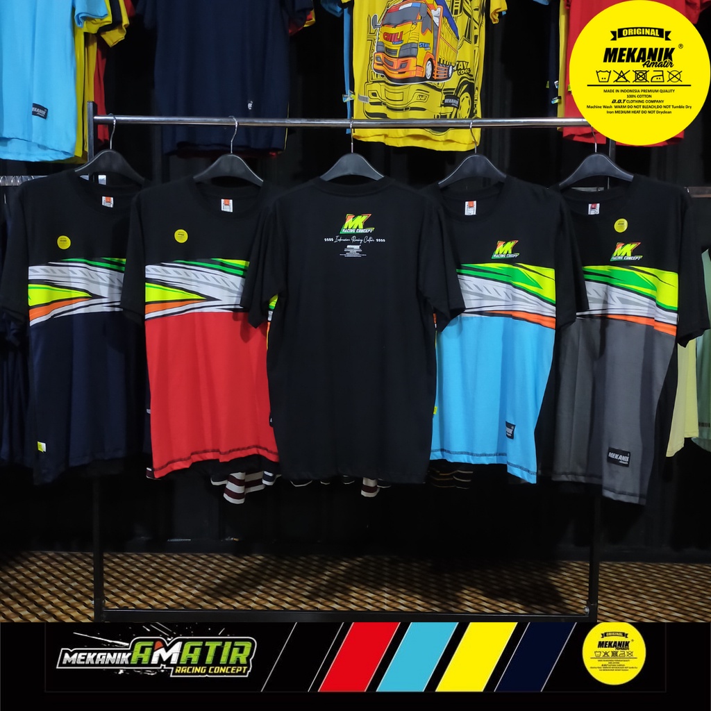 Kaos Mekanik Amatir/Baju Racing/Atasan Pria/Kaos Distro/Baju Simpel/Kaos Kombinasi/