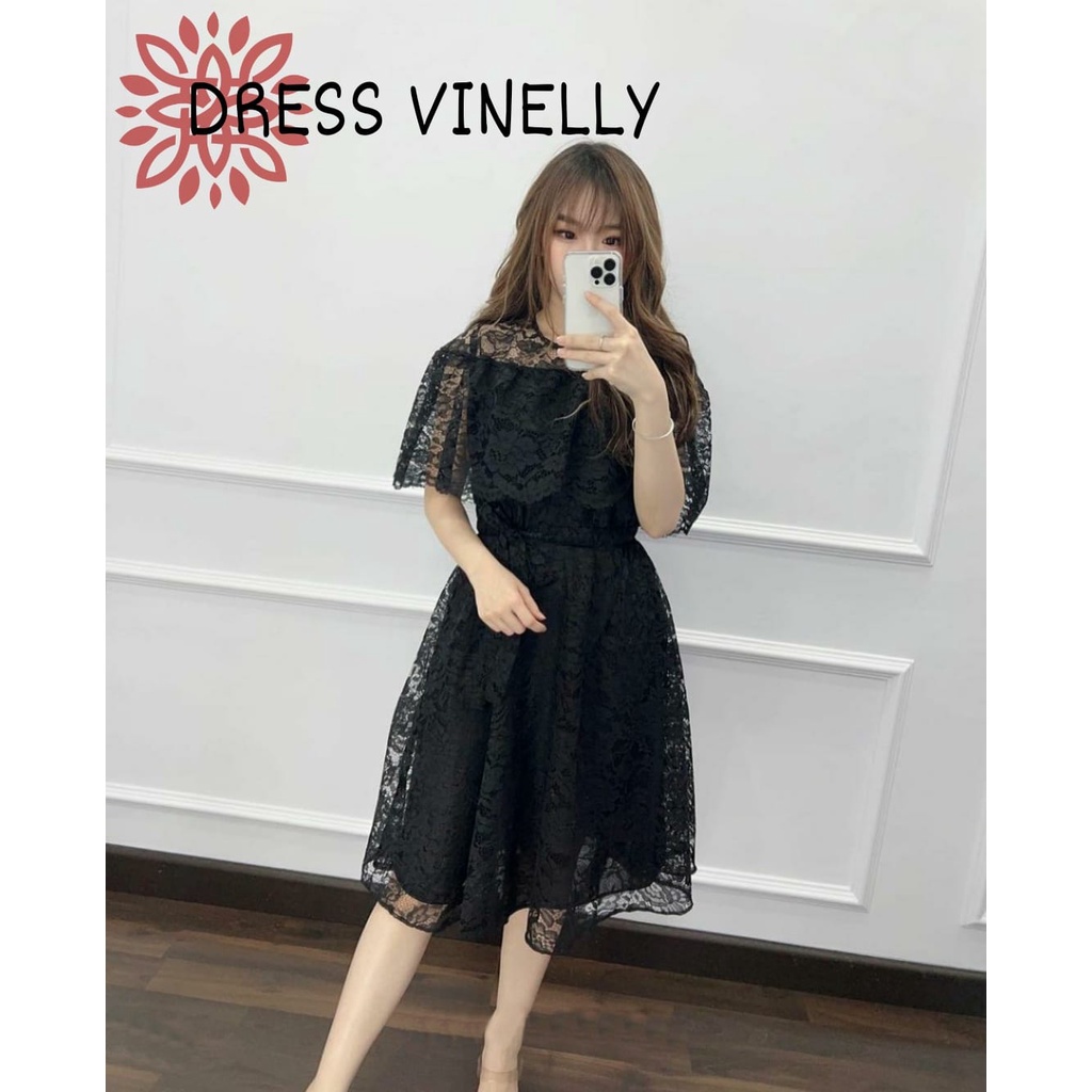 PCS DRESS VINELLY 2 UKURAN L XL FASHION PAKAIAN WANITA BAHAN BRUKAT ED