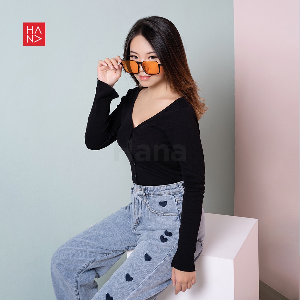 Hana Fashion - Jinny Kaos Crop Top Wanita - CT099