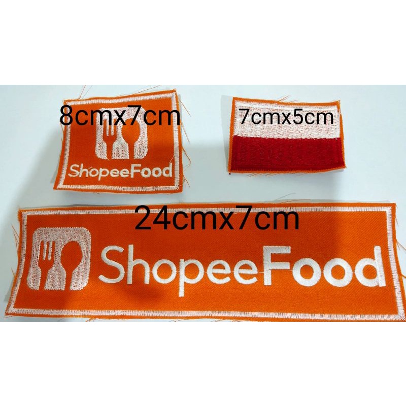logo bordir logo ojol shopee oren kotak 1set 3 mcm betseler