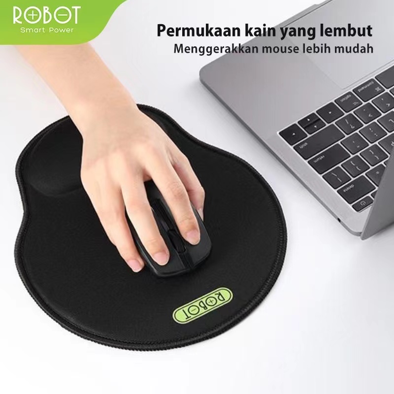 Ergonomic Wrist Rest Mousepad ROBOT RP02 for Laptop / PC - BLACK ORIGINAL