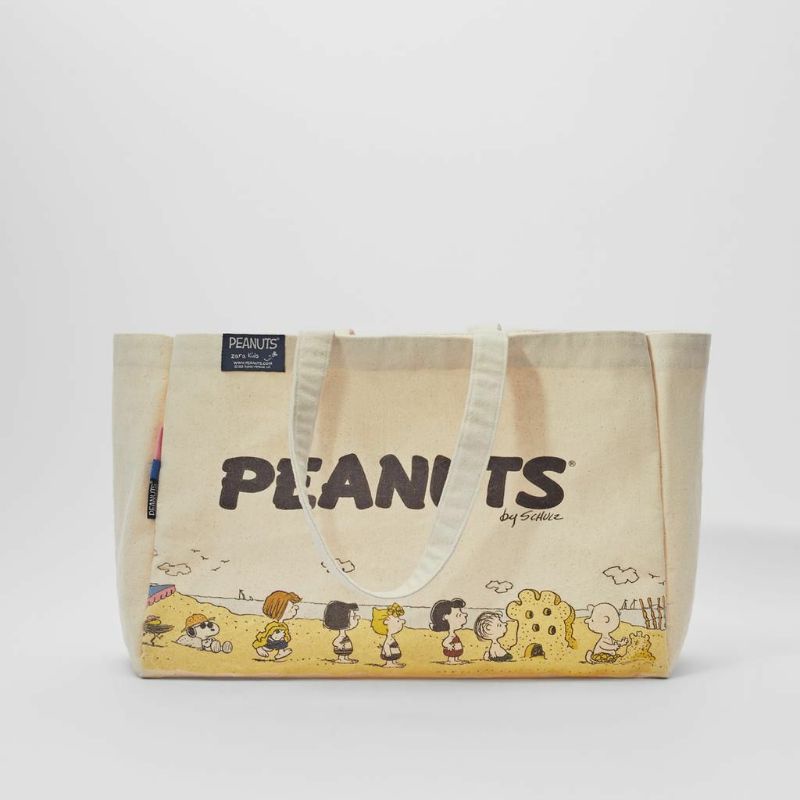 Tas Zara ZR Snoppy Peanuts Canvas | Tote Bag Anak dan Wanita