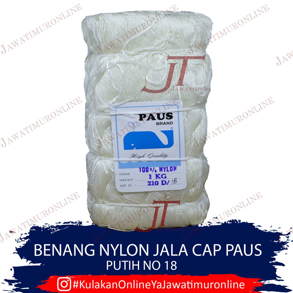 Benang Nilon - Benang Jahit Jala cap PAUS 18 Putih - Benang Nylon Jala