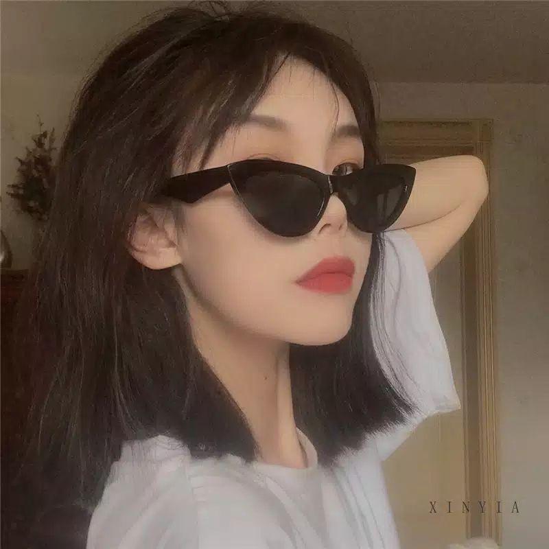 Kacamata Hitam Sunglasses Anti Radiasi UV Gaya Cat Eye Model Fashion Korea Pria Wanita