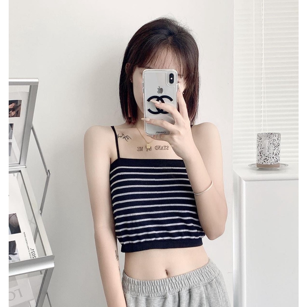 SEXYLADIES Tanktop wanita import salur garis garis korean style kamisol