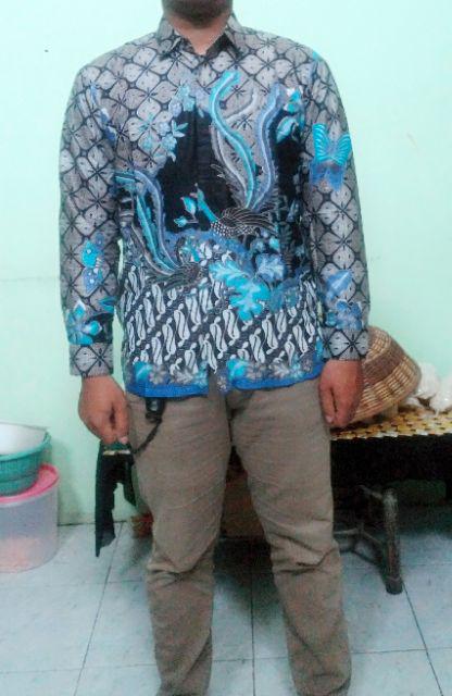 Kemeja Batik Pria Sogan Cendrawasih