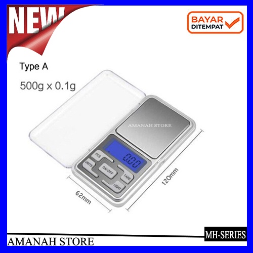 Timbangan Digital Pocket Scale / Timbangan Bubuk Emas Obat MH-Series 500g 0.01g