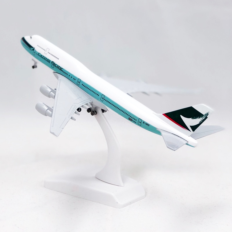 Cathay Pacific Airways B747 Model Pesawat Hong Kong Airliner Boeing B747 Die-cast Bahan Alloy Metal 20CM