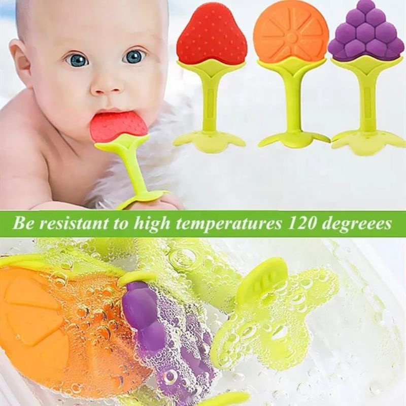 [BISA COD] Teether Bayi Bentuk Buah / Mainan gigitan bayi BPA Free / Cokotan Bayi