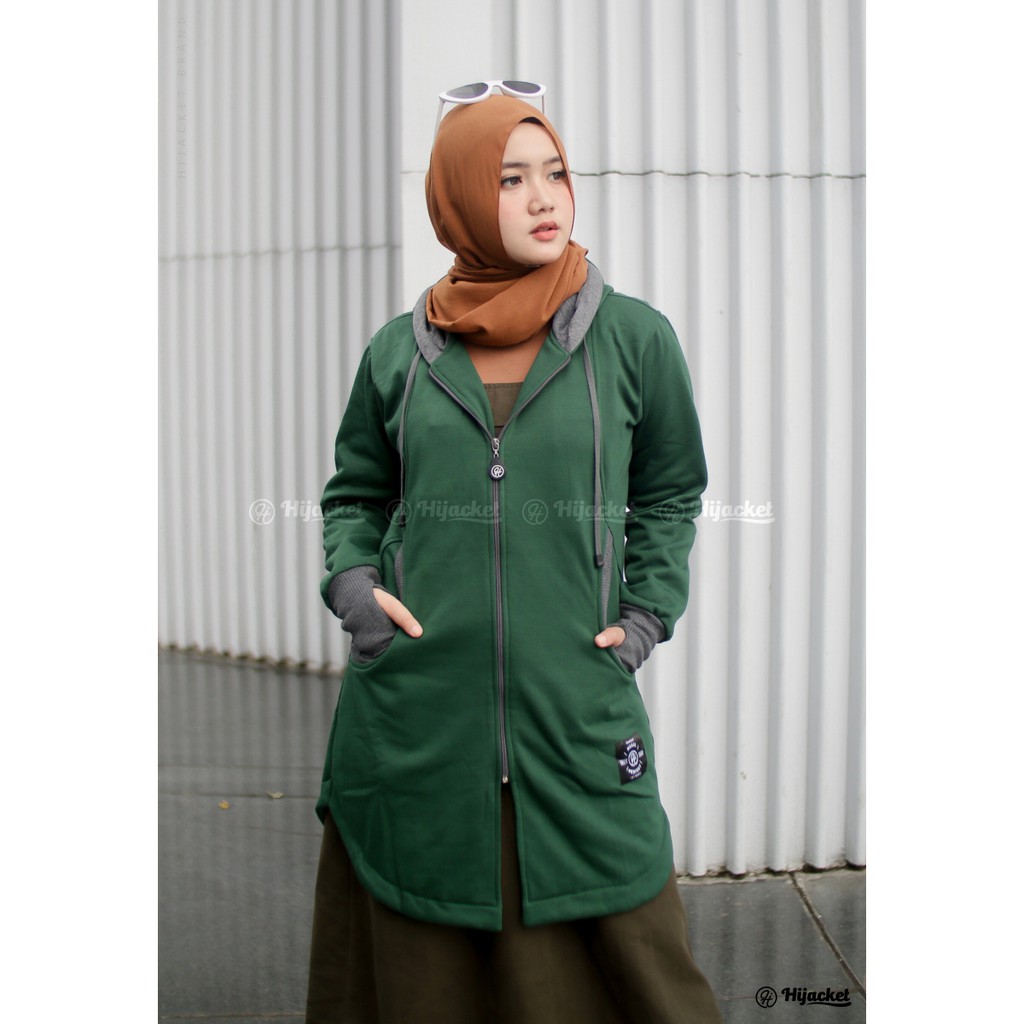 HIJACKET ELEKTRA Jaket Wanita Muslimah-GREEN (Hijau Tua)