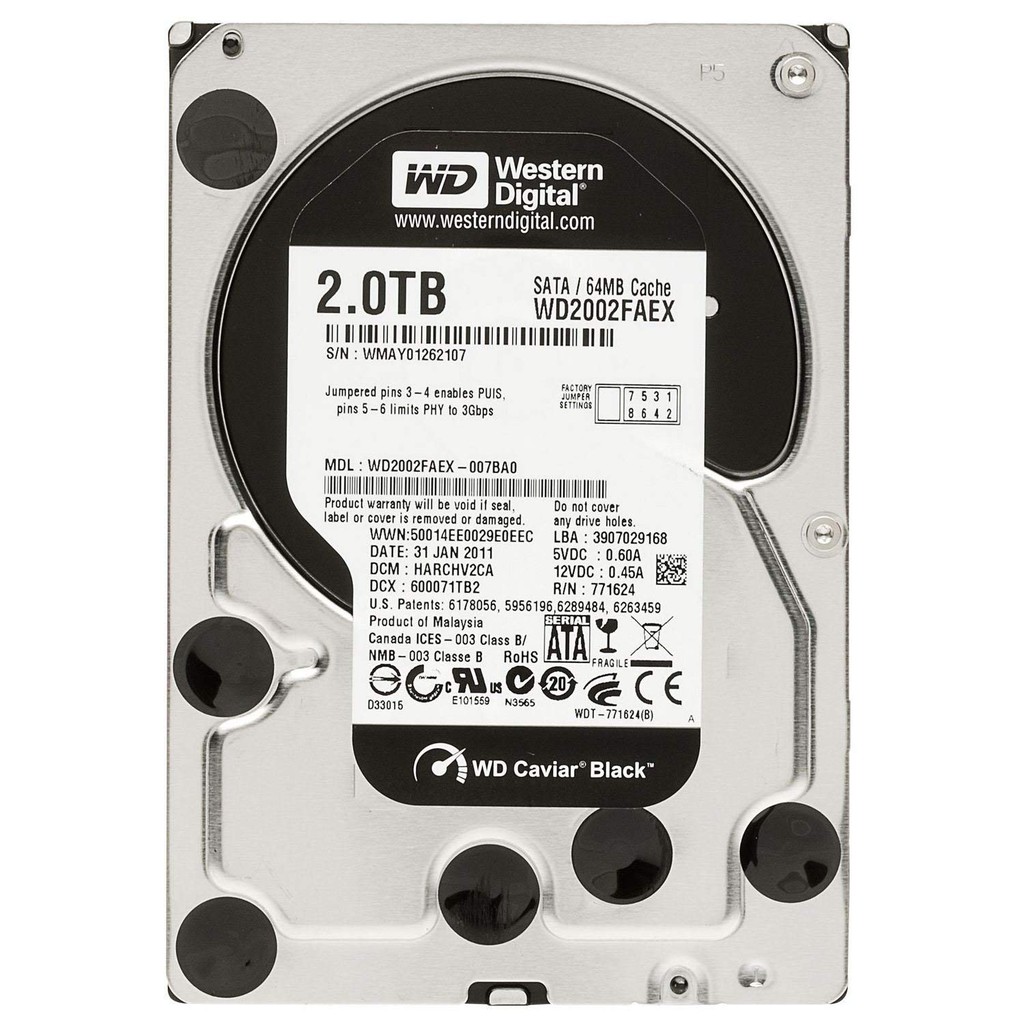 WD CAVIAR BLACK 2TB HDD INTERNAL DESKTOP WD BLACK 2 TB 3.5 INCI SATA