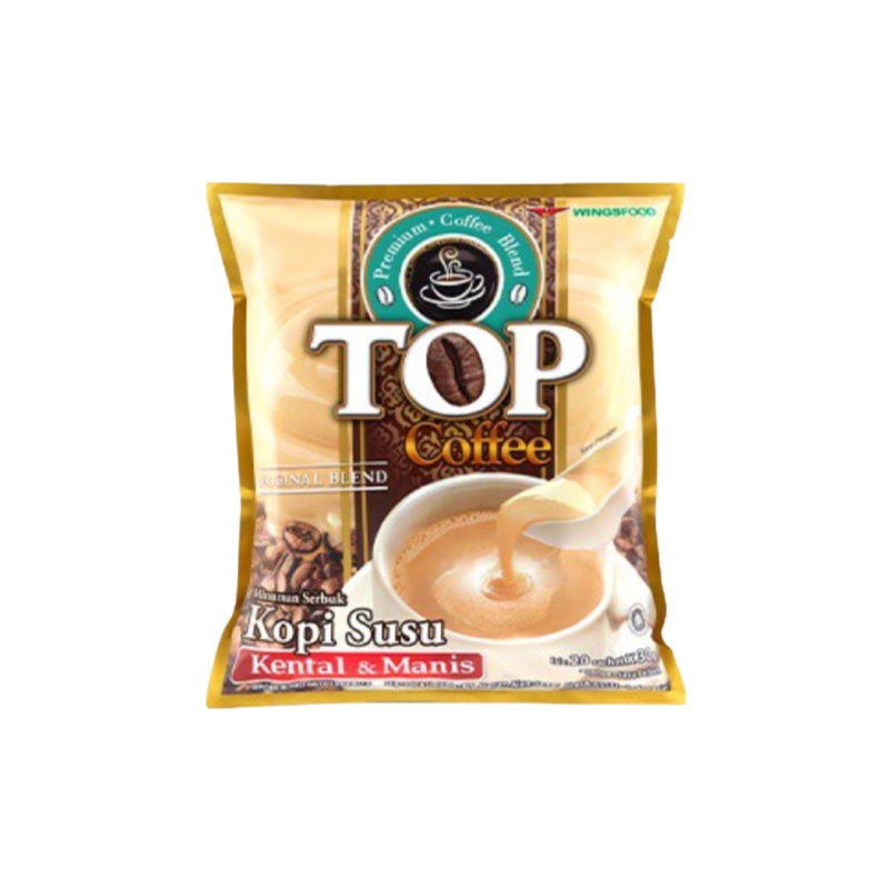 Top Coffee Kopi Susu Kental Manis 3 In 1 Pack 30 gr isi 20 pcs