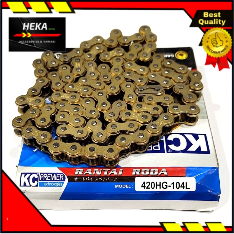 RANTAI RODA GOLD KCP 420HG X 104L Variasi Rante Kuning Emas Chain Kit RANTAI RODA GOLD KCP 420HG X 1