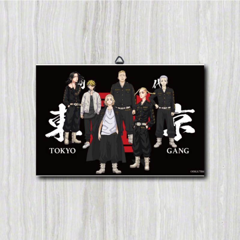 Poster Frame Kayu Bendera Logo Geng Tokyo Revengers Touman Valhala Bonten / Anime / Hiasan Dinding / Dekorasi Kamar Murah Keren / Tenjiku Brahman Toman Valhalla Black Dragon-Petinggi Toman