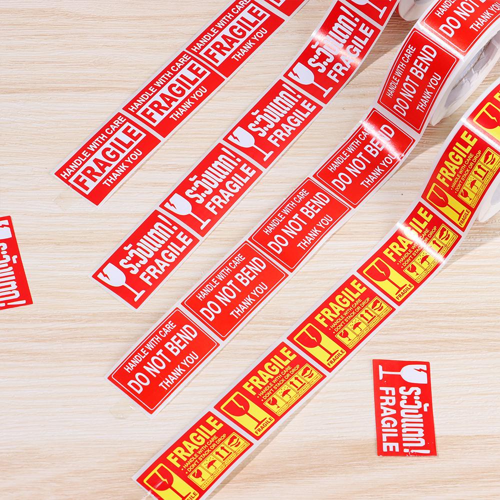 Nanas 250Pcs/roll Stiker Peringatan Fragile Perawatan Bermanfaat Kemasan Pengiriman Menandai Perekat Pengiriman Express Label