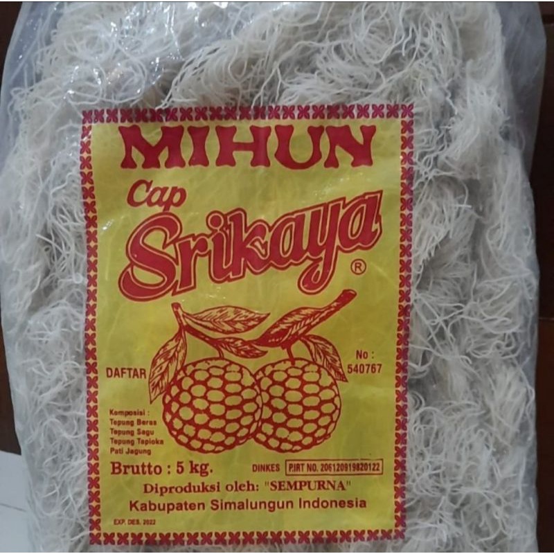 

Bihun Mihun Sempurna Medan Cap Srikaya 5kg 5 kg CURAH Super Kwalitas