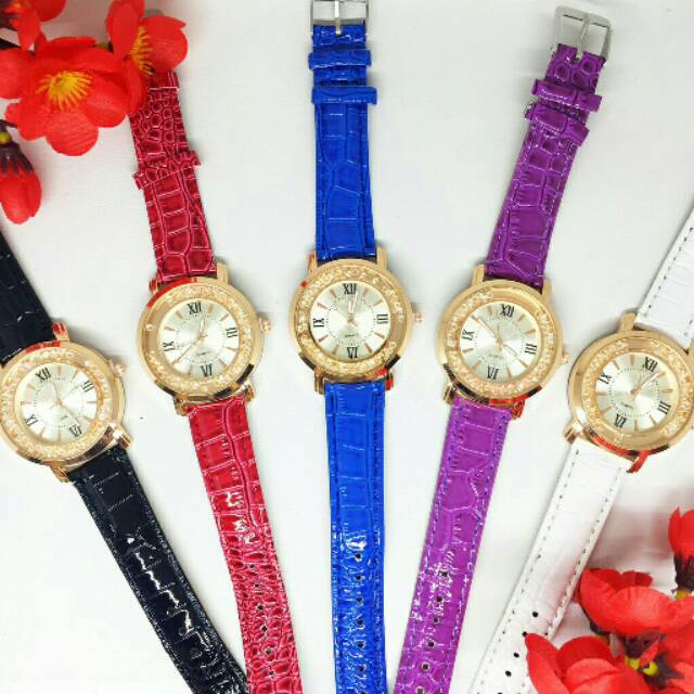 Jam Tangan Wanita Motif Kulit Buaya Sintetis Multicolor - BW002