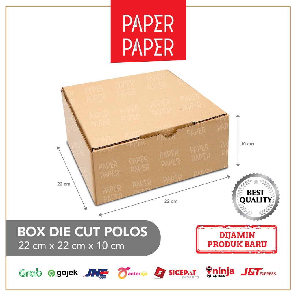 

Kardus Box Karton Die Cut 22x22x10 Polos - Baru - Murah