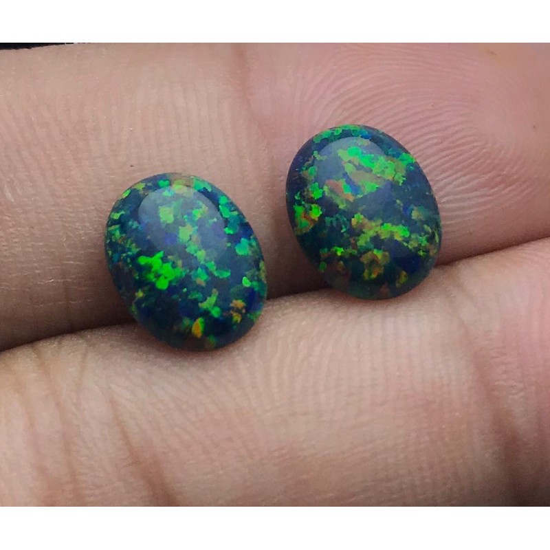 Batu Permata Kalimaya Hijau alam Sepasang Asli