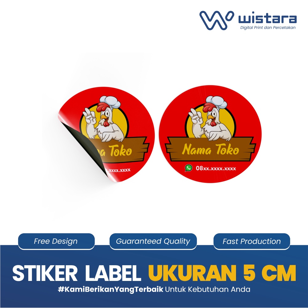 

(5cm) Cetak Stiker Label Kemasan Toples Kue kering camilan makanan minuman skincare MURAH