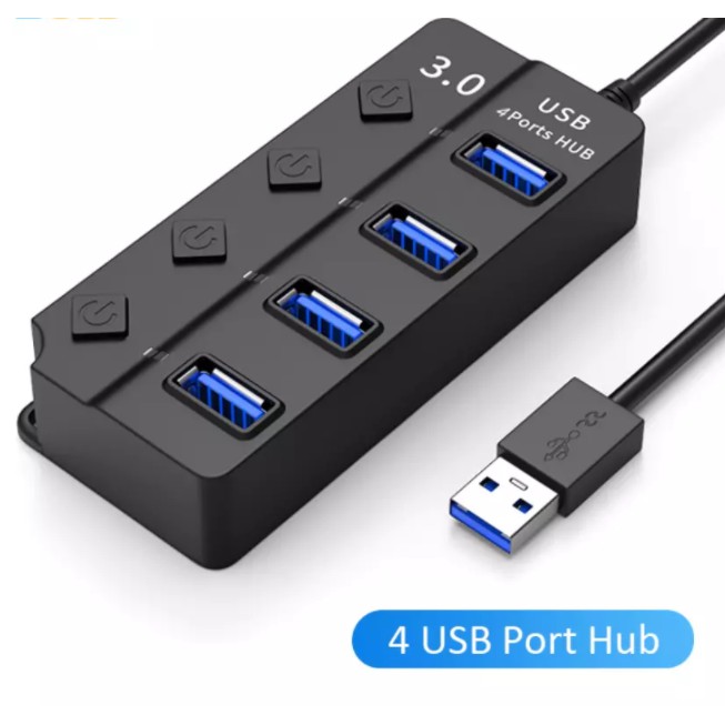 Usb 3.0 hub 4 port switch on-off 5Gbps 30cm cable with Dc 5v power 504-Terminal usb3.0 4 slot saklar