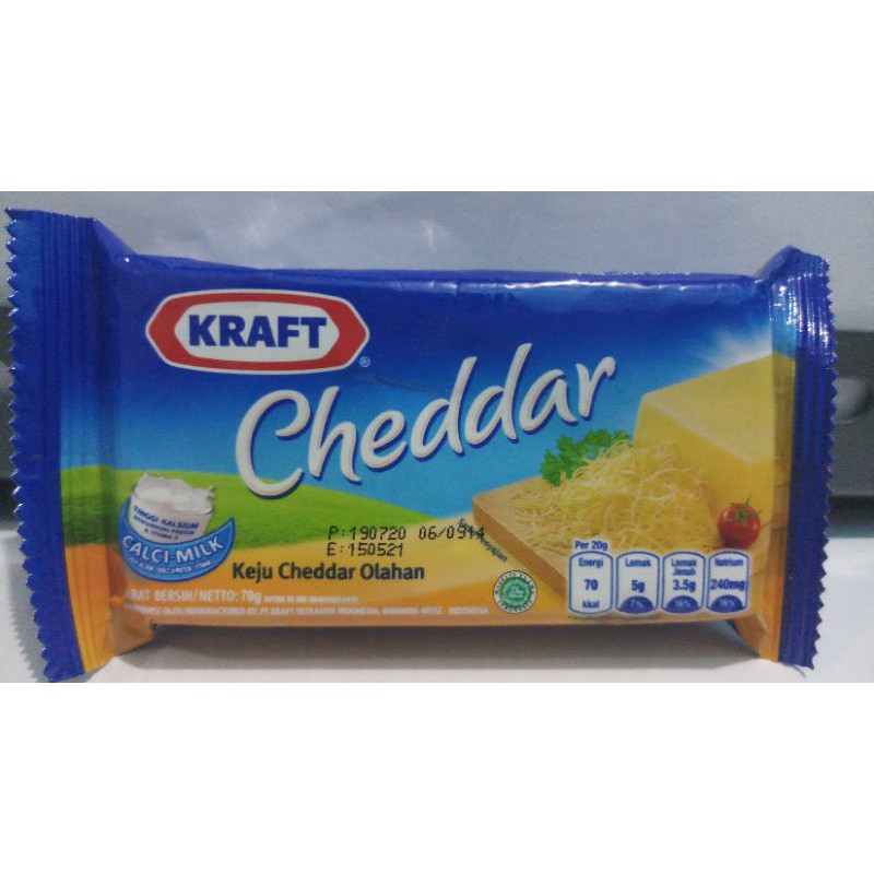 

Keju Kraft Cheddar kemasan 70gr