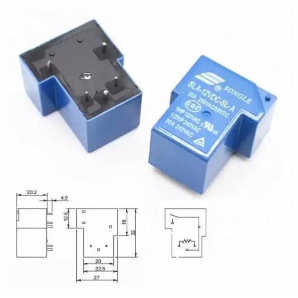 Relay riley Songle Kodok PCB 12V 30A 6Pin 6 pin SLA-12VDC-SL-C