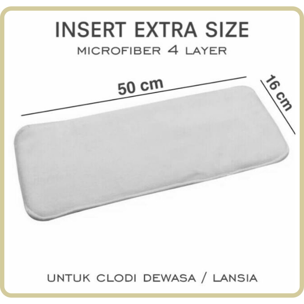Insert Clodi Lansia / Insert Dewasa 4 Layer / 4 Lapis Bahan Full Microfiber