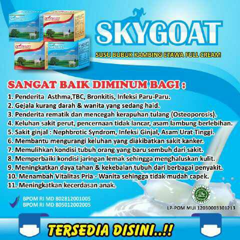 Susu Kambing Etawa Skygoat Full Cream Minuman Sehat Goat Milk Indonesia