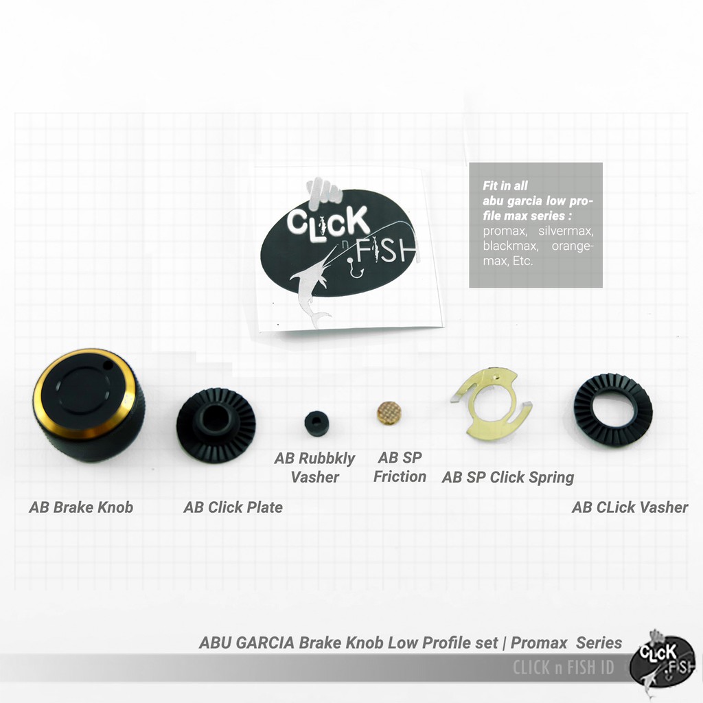 ABU G Brake Knob Low Profile Full Set 6 - Original Promax / PROMAX BC Reel Spare Part PROMO TERMURAH