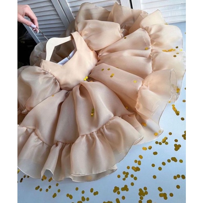 DRESS ORGANZA ANAK PEREMPUAN GAUN PESTA ULANG TAHUN BAYI PEREMPUAN TUTU DRESS PESTA GAUN PESTA ULANG