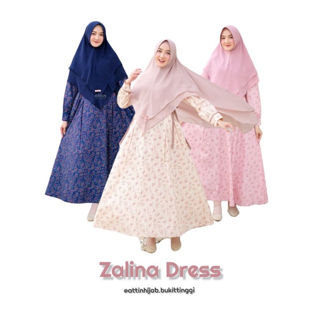 Zalina Dress by Attin/gamis/attin/gamis cantik/bhn katun/bukittinggi