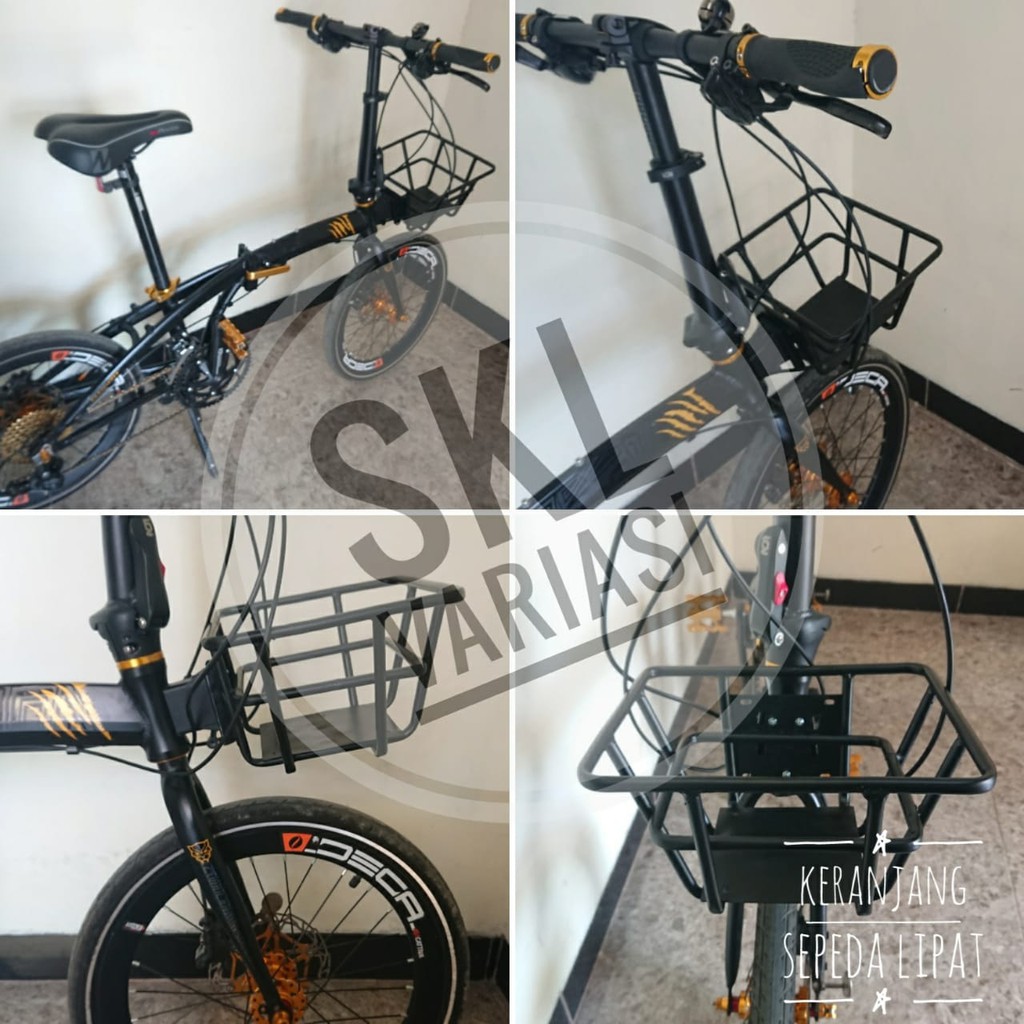 Keranjang Sepeda Lipat Front Rack Depan Rak Sepeda Keranjang Sepeda model Ring Basket Sepeda Lipat Bracket