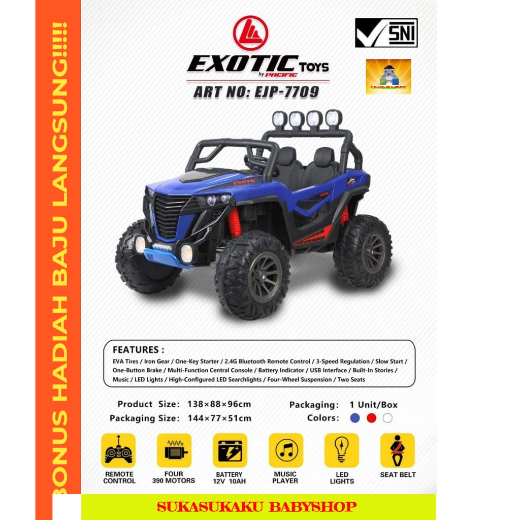Mobil Aki Mainan Anak Exotic ATV Jeep Remote Karet EJP 7709 EJP7709
