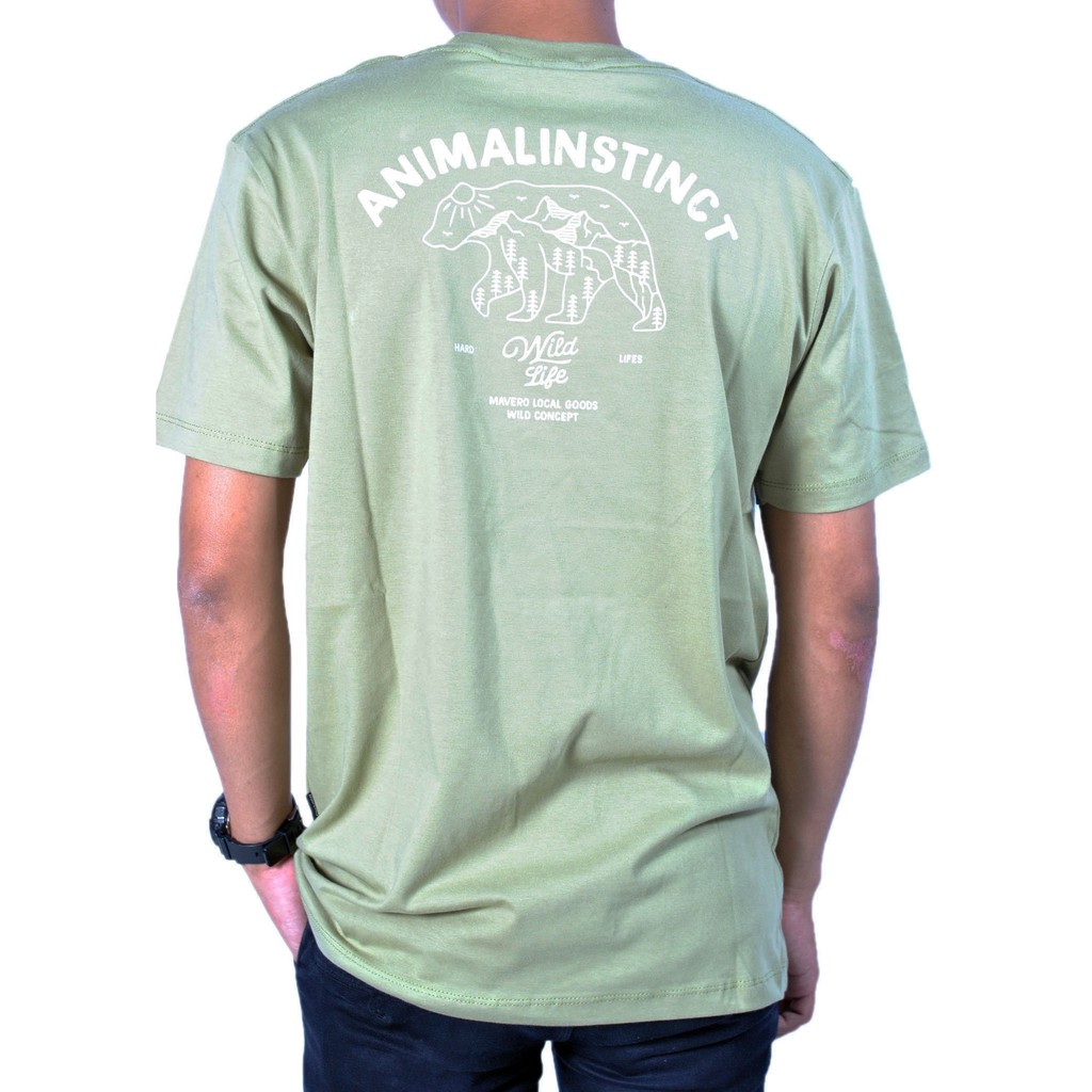 Mavero T shirt Animal Instinct - Olive Green