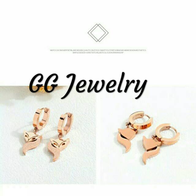 GG Anting Jepit Aksen Rubah Titanium#AT-107B