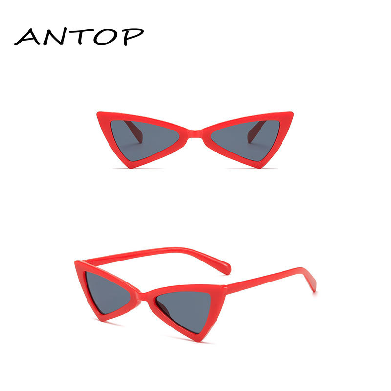 Kacamata Hitam Bentuk Mata Kucing Segitiga Gaya Retro Hip-Hop Untuk Wanita