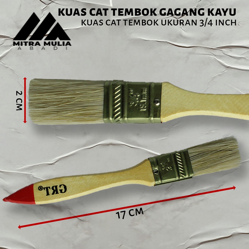 kuas / koas cat tembok ukuran 3/4 inch | kuas bulu halus