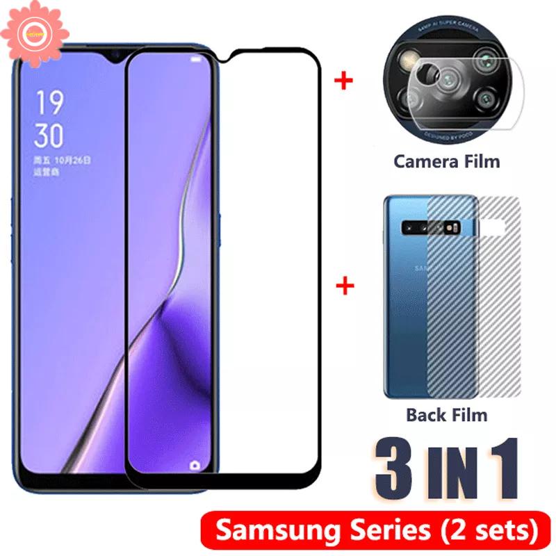 3 in 1 Tempered Glass Pelindung Layar Realme C21Y C25Y C21 C17 C15 C25s C25 C11 2021 8i 9i 9Pro + C3 5i 6i 7 C25 C12 C11 C12 C11 82 C35 C20