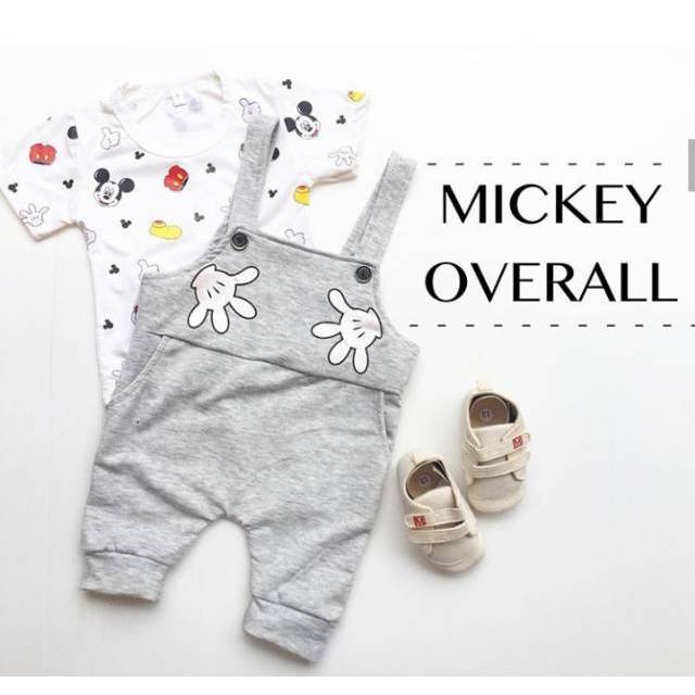 Baju setelan kaos suspander 6 15 bln motif mickey lucu Baju setelan kaos suspander 6 15 bln motif mickey lucu