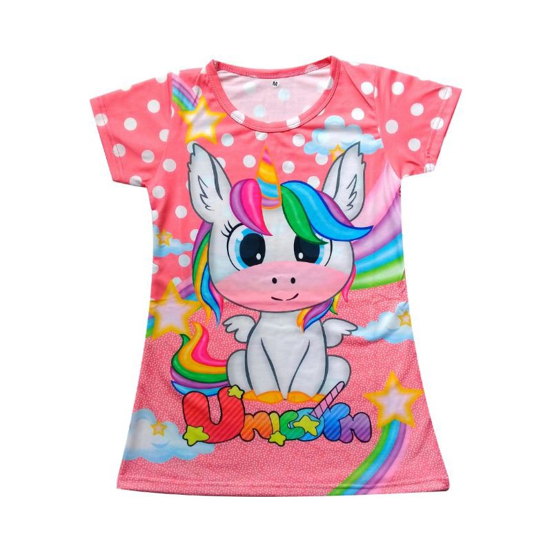 Daster Anak Perempuan / Dress Anak Perempuan Printing / Baju Anak Printing Unicorn Little Pony