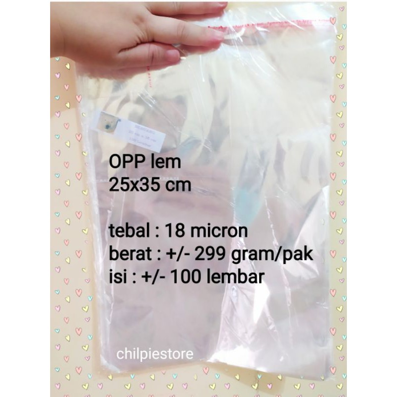 (isi 100) OPP 25x35 / Plastik OPP lem 25x35 cm